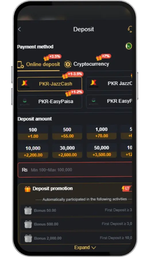 Get your 1st deposit bonus